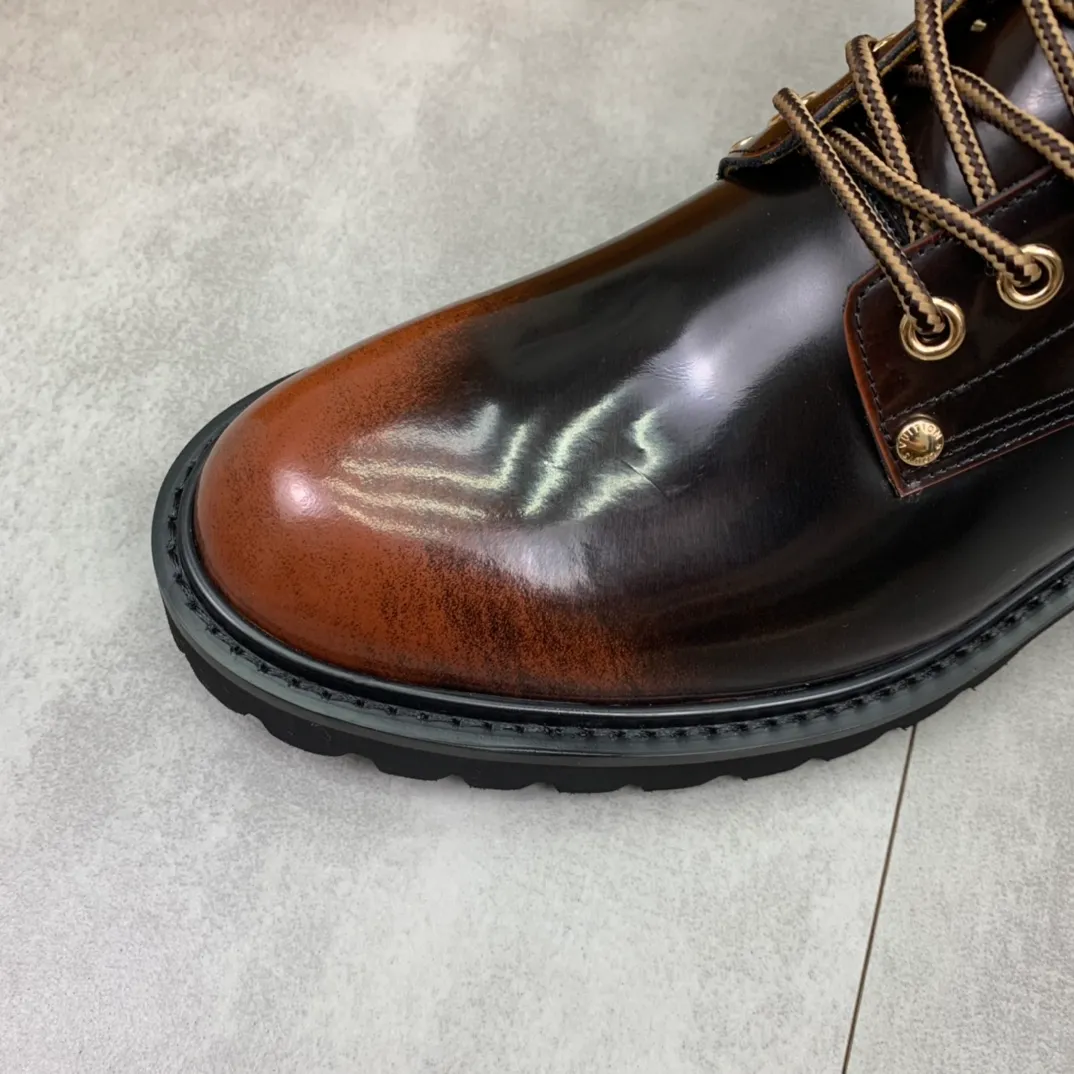 Men's men's shoes💰P620💰[New model]🆘Water-dyed cow lining LV Louis Vuitton business high-top leather shoes, made of original imported Italian 🇮🇹 open-edge bead-rubbed open-edge bead cowhide, full cowhide lining, carefully handmade by professional shoemakers, the original version is specially designed for wear-resistant outsole. Standard code 38-44 burgundy blue🉑️select